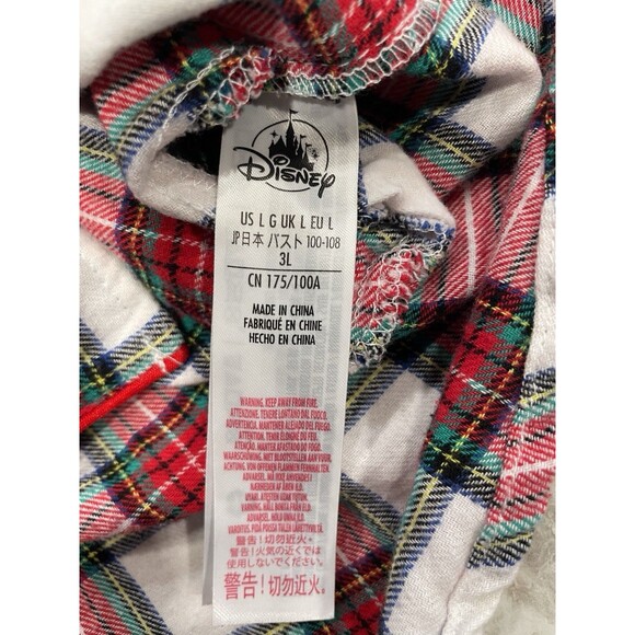 Disney Store Minnie Mouse Holiday Plaid Nightshirt Women pajama Size Large - Picture 4 of 8